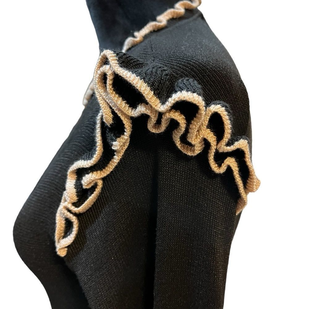 Dance & Marvel Black Ribbed Ruffle Sweater – Size S - Picture 8 of 16